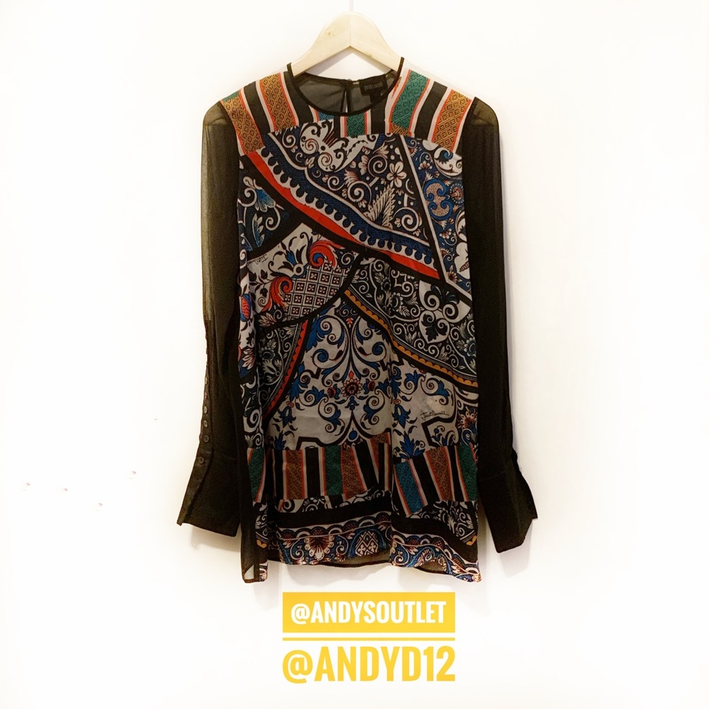 NWT Just Cavalli Sheer Blouse Size 38